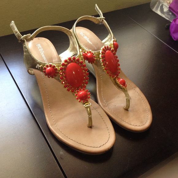 BCBGeneration Coral Jeweled Sandals