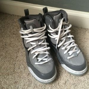 Grey and white authentic Jordan's