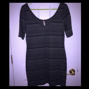 Gray and Black Patterned Dress
