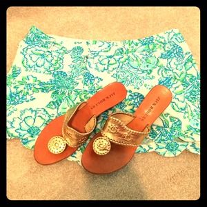 Jack Rogers Beautiful Gold Heeled Sandals