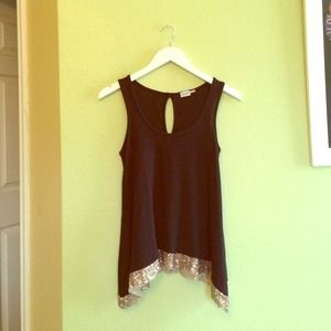 Black tank top, size small, charming Charlie, new