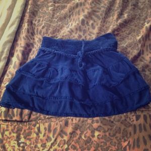 dark blue ruffled skirt