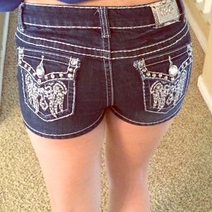 Bling bottom jean shorts!