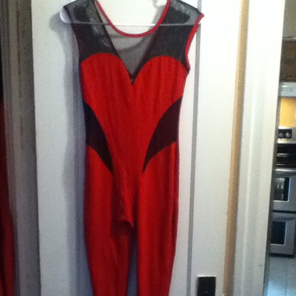 🔥🔥🔥Sexy Fire Red Bodycon Body Suit