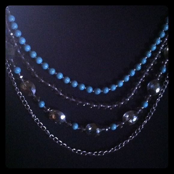 4 layered turquoise necklace