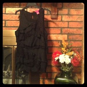 Black Ruffled Tank