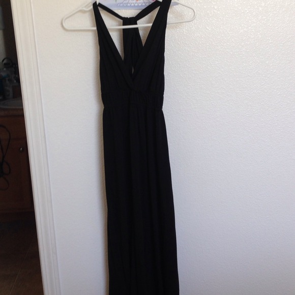 Ankle long black dress