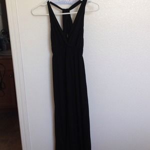 Ankle long black dress