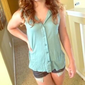 Light blue Cute button down from Charlotte Russe