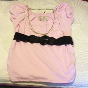 Pink belted top