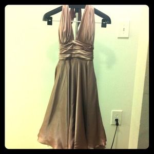 Silk rose champagne colored halter