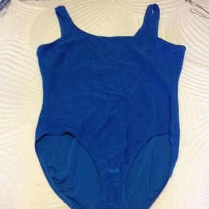 Blue one piece bathing suit