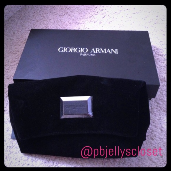 Giorgio Armani Black velour pouch