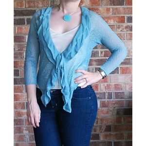 NWOT Light Blue Front Tie Cardigan