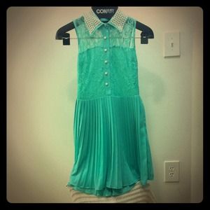 Mint Shear/Lace Dress