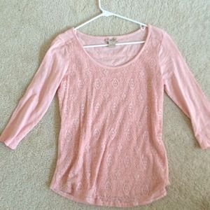 Light pink lace 3/4 length sleeve