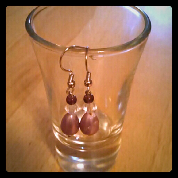 Purple drop earrings