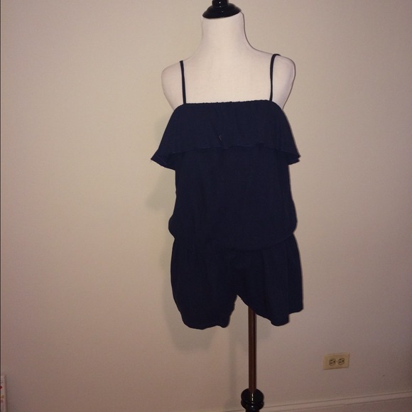 Kanvas denim linen short romper