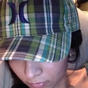 Green, Teal and Grey Plaid Hurley Hat