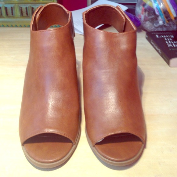 Brown Peeptoe Booties