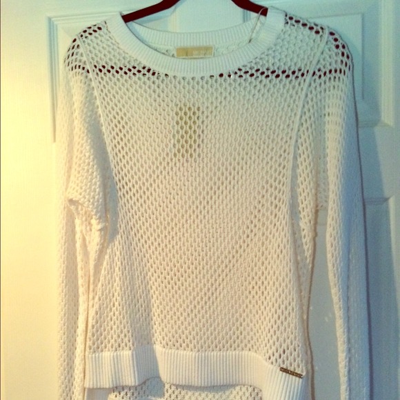 Michael Kors mesh sweater- WHITE