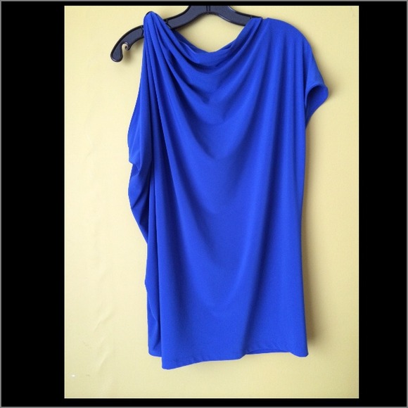 Kenneth Cole royal blue off the shoulder shirt