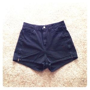 American apparel black high waisted shorts