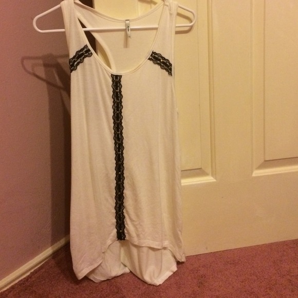 Cute white and black tank top