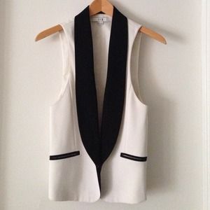 Black & white tuxedo style vest