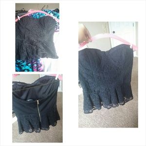 Corset peplum lace top