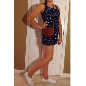 Blue and White Target polka dot dress