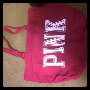 Maroon Victoria's Secret tote bag