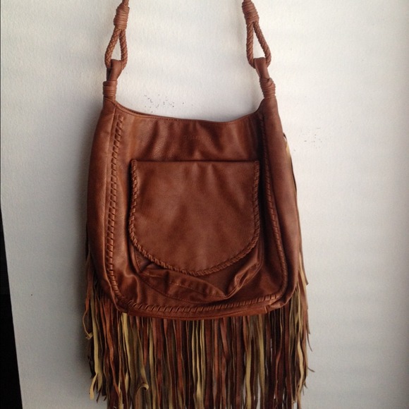 Leather fringe billabong purse