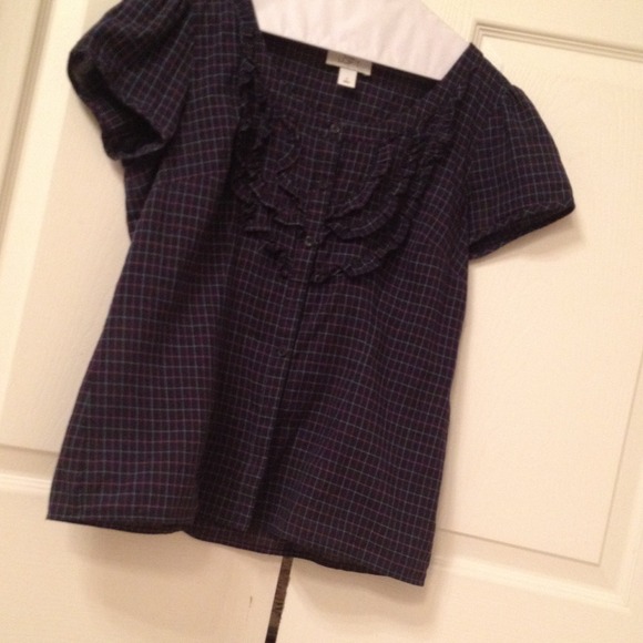 LOFT Tops - Blouse with boat neck and nice ruffle detail