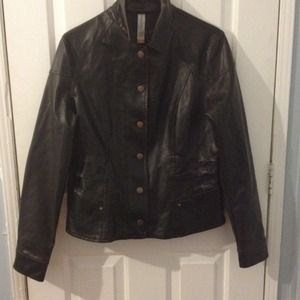 2 faux leather jackets