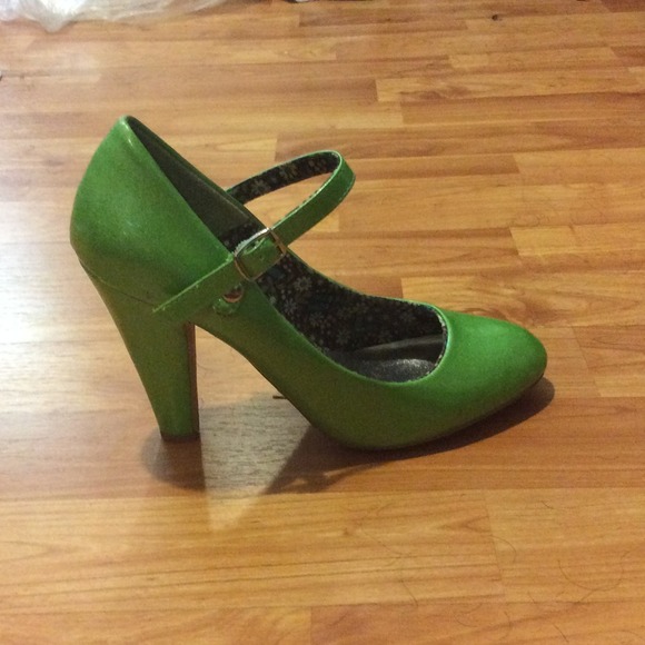 Bright Green Mary Janes