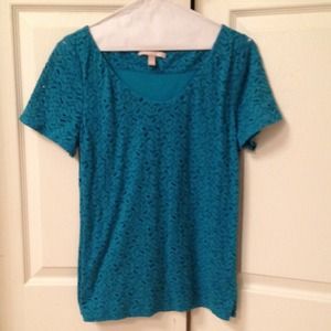 Turquoise lace top