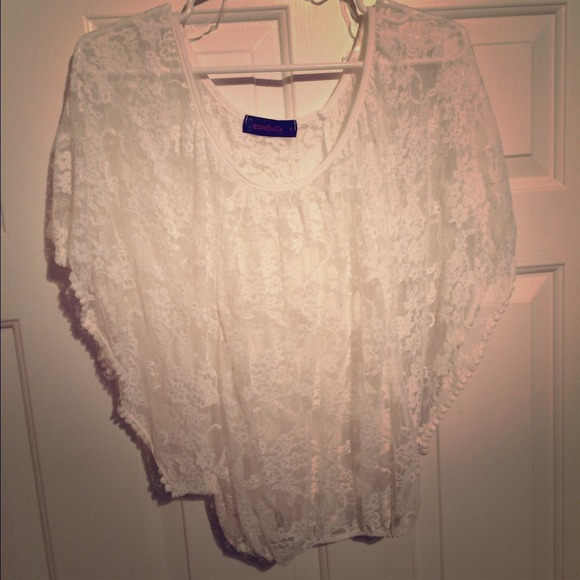 Ivory lace dolman top