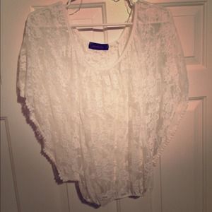 Ivory lace dolman top