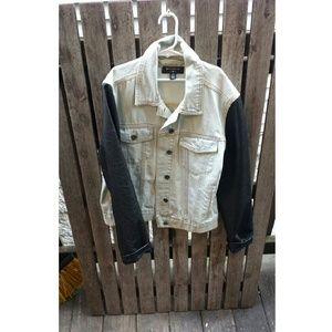 Leather sleeves Corpus jean jacket