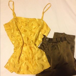 🎈SOLD Gold Silk Blouse