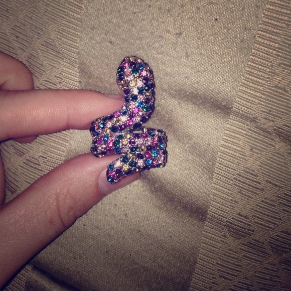 Snake multicolored costume ring