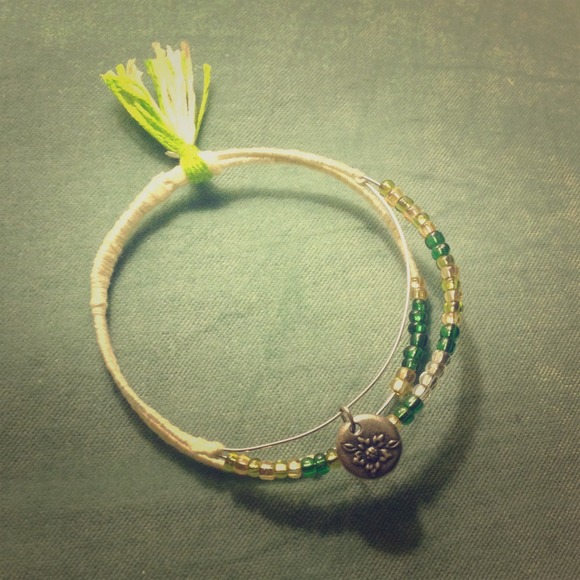 Pale green with tassel and flower charm