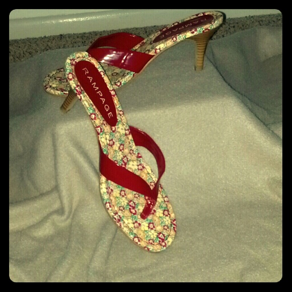 Rampage Red Slip On Sandals with Heel