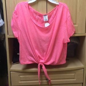 Neon Pink Lace Top