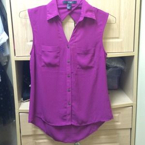 Magenta Collared Top