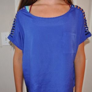 Blue silk shirt