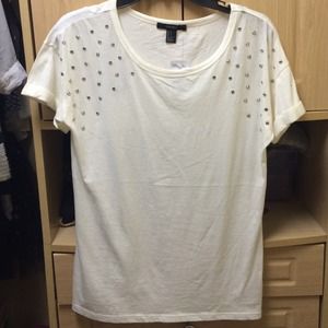 Cream Sequinned Tee