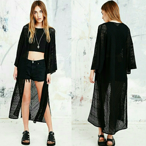 Black lace kimono