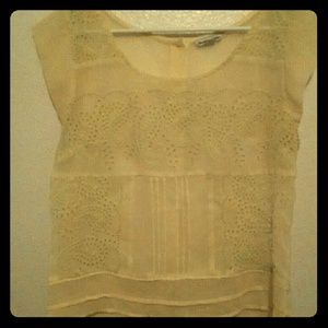 Sheer yellow blouse